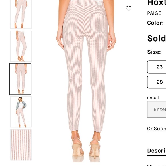 PAIGE Houston Ankle Blossom Pink Stripe Jeans - Picture 12 of 13